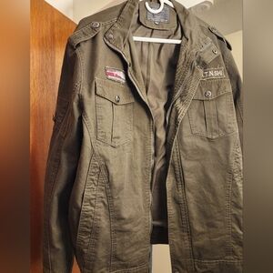 Men's Olive Green Military Jacket